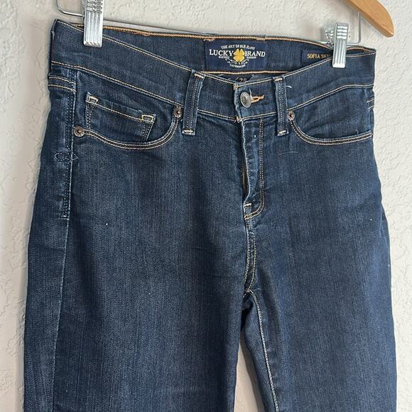 Lucky Brand Sofia Skinny Jeans Dark Wash Size 6/28 Ankle - Picture 3 of 9